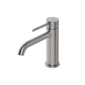 ROUND INOX Tek Kollu Lavabo Bataryası Brushed Stainless Steel