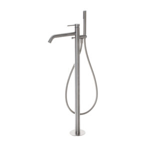 ROUND INOX Zemine Monte Duş Bataryası Brushed Stainless Steel