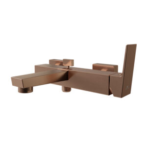 SQUARE Duvardan Duş Bataryası Brushed Copper