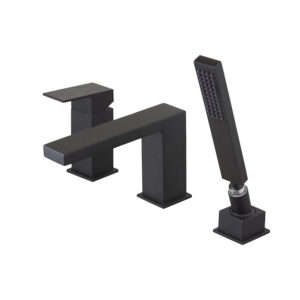 SQUARE 3 Parçalı Küvet Bataryası Matt Black